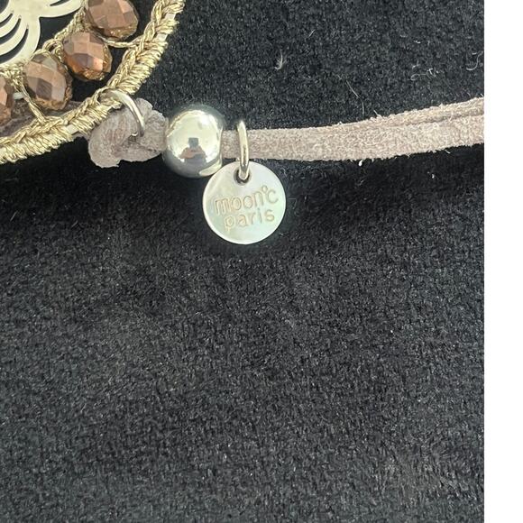 Moon C Paris Silver & Bronze Dreamcatcher Pendant on 21" Leather Necklace NWOT - Picture 5 of 7